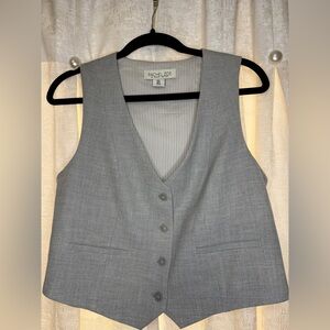 Rachel Zoe Light Gray Button-Up Vest